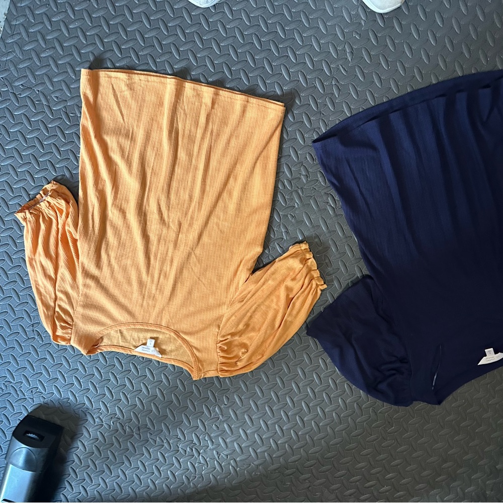 LC Lauren Conrad Orange and Navy Tops